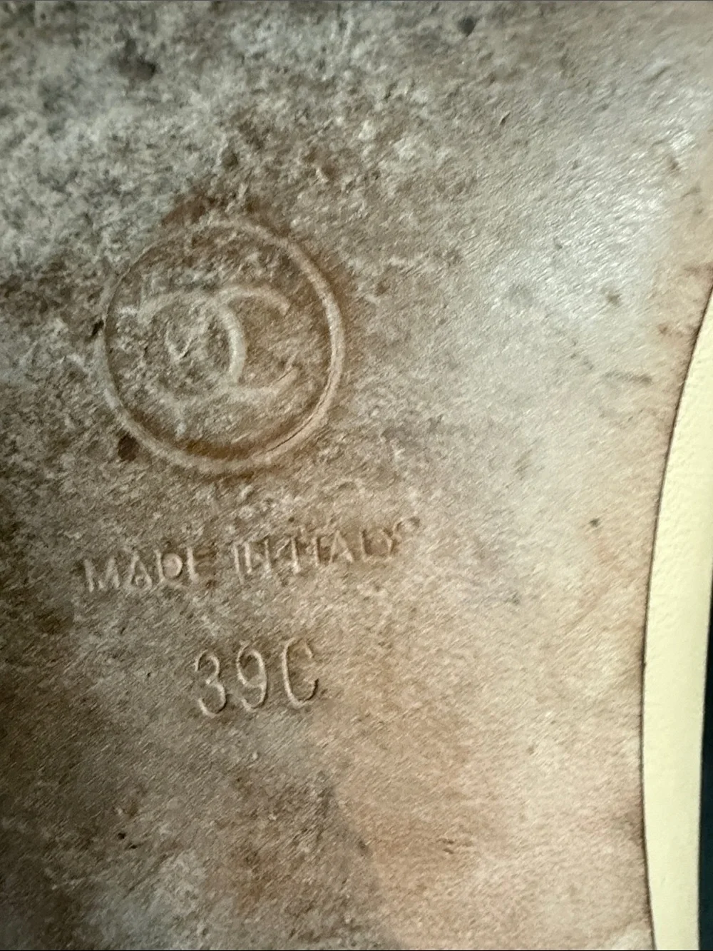 CHANEL Beige Leather Ballet Flats with Black Cap Toe - Picture 10 of 10